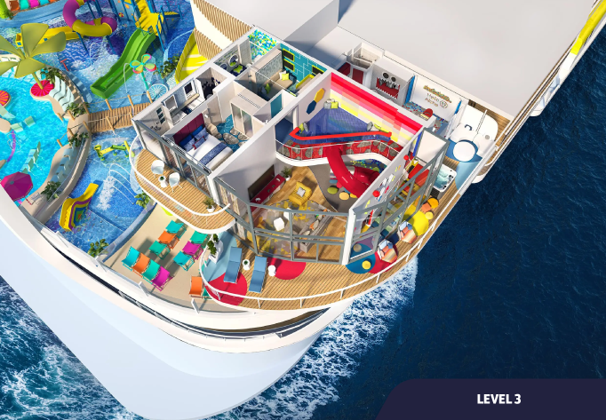 Foto da Suíte Level 3 - Ultimate Family Townhouse vista por cima com todos comodos na polpa do navio
